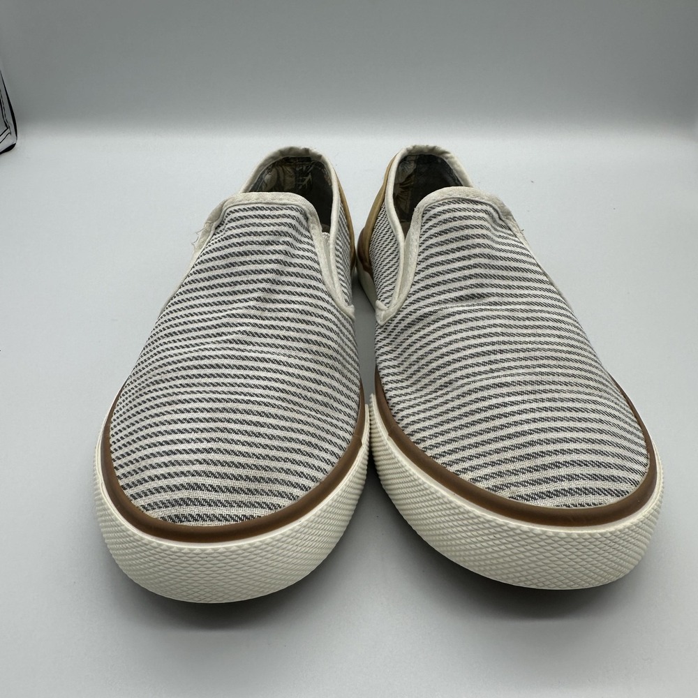 Tommy Bahama Shoes Womens Size 8 White Striped‎ Slip On Casual Flats Tropical